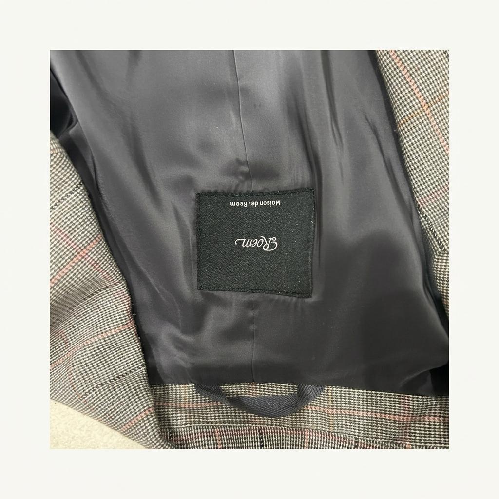 로엠 체크 싱글 재킷 그레이