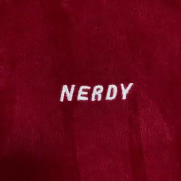 널디 스몰 로고 사이드 라인 버건디 벨벳 트랙탑 3