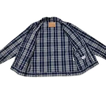 Outstanding 아웃스탠딩 인디고 체크 트러커 자켓 4