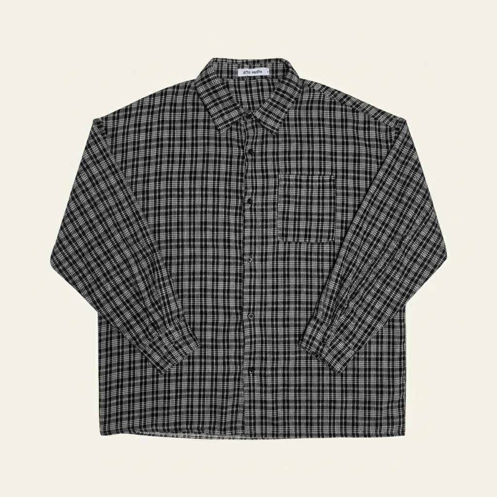 AZCO STUDIO 체크 오버핏 셔츠 블랙 2XL 1