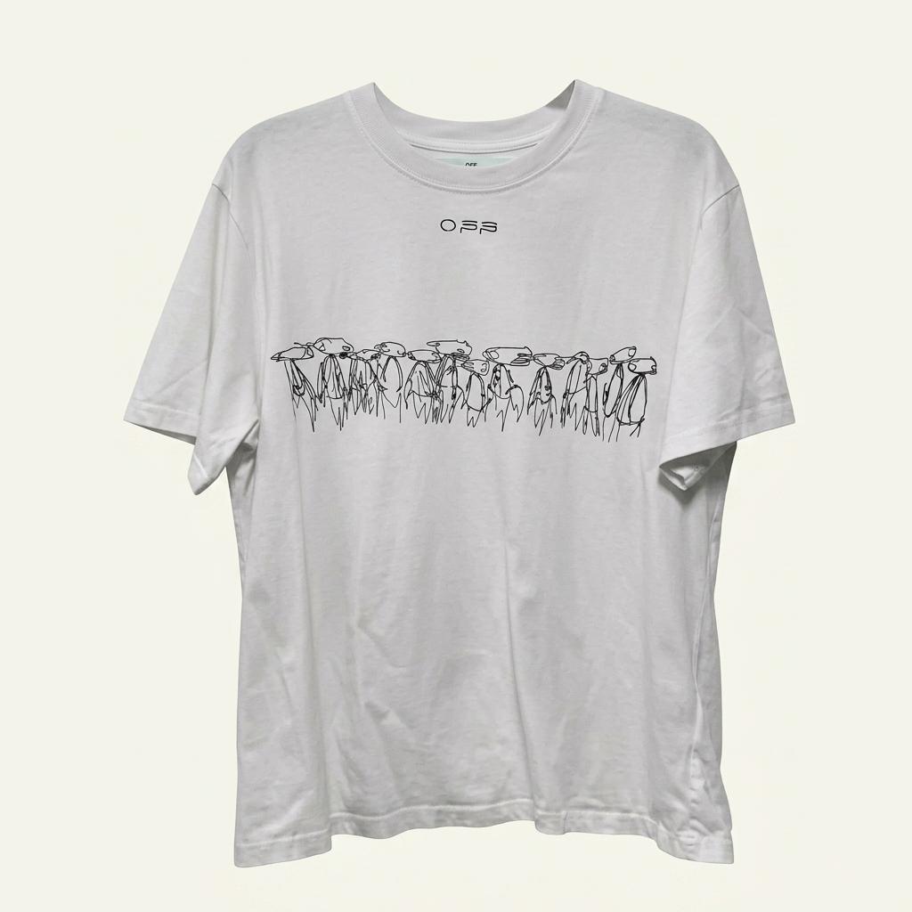 XL 오프화이트 반팔티셔츠 C882 1