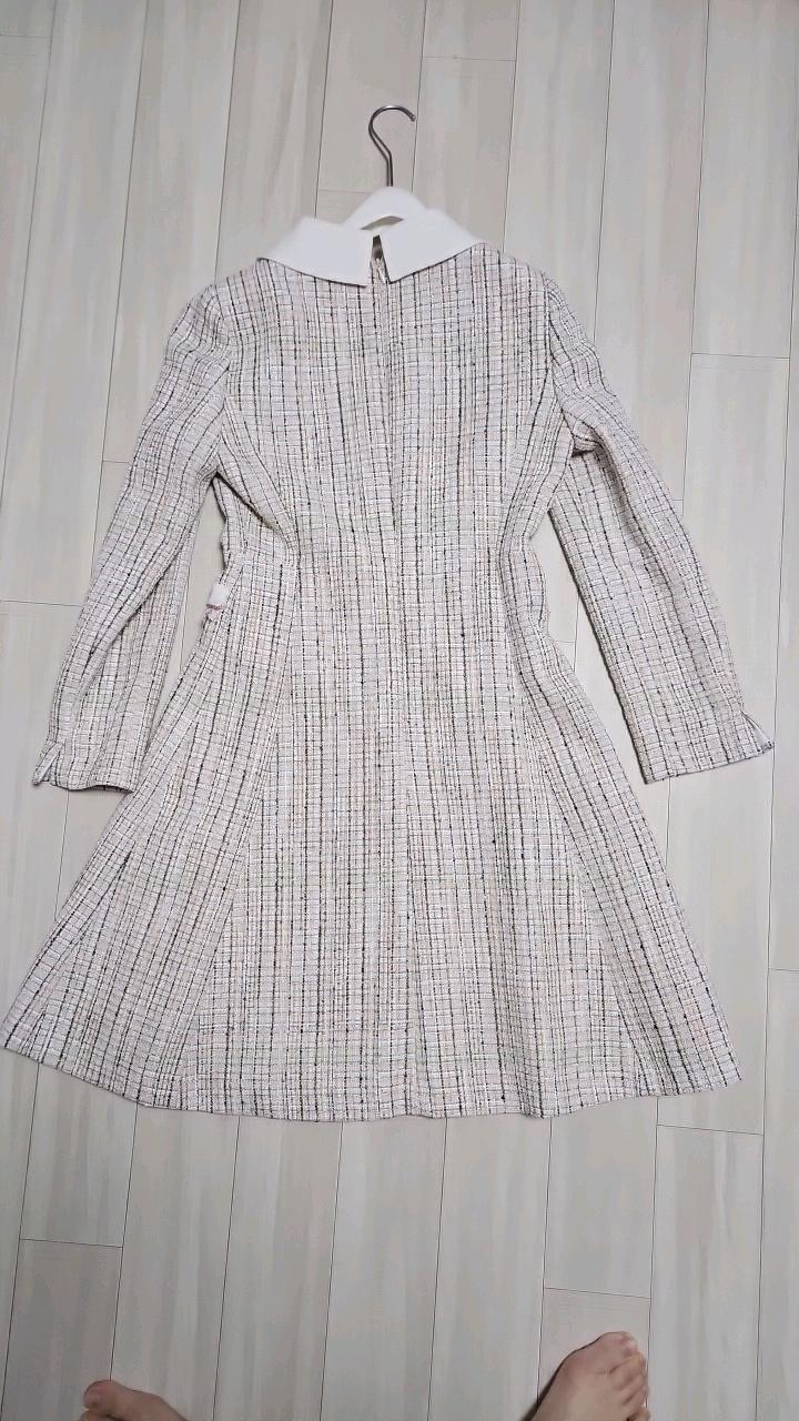 라인 에디션 트위드 카라 롱 원피스 3