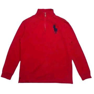 POLO RALPH LAUREN 빅포니 하프 집업 니트 레드 XL 2