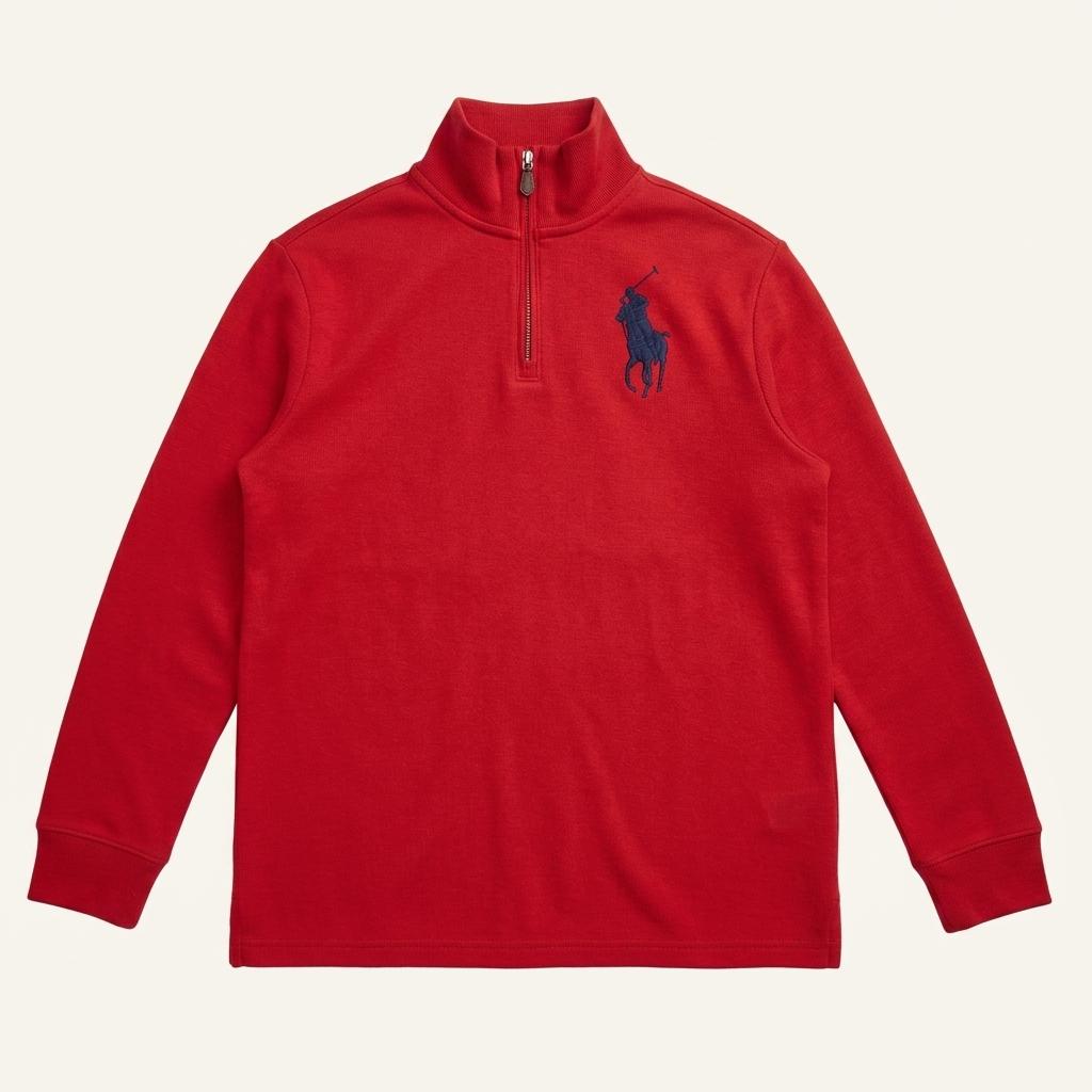 POLO RALPH LAUREN 빅포니 하프 집업 니트 레드 XL 1