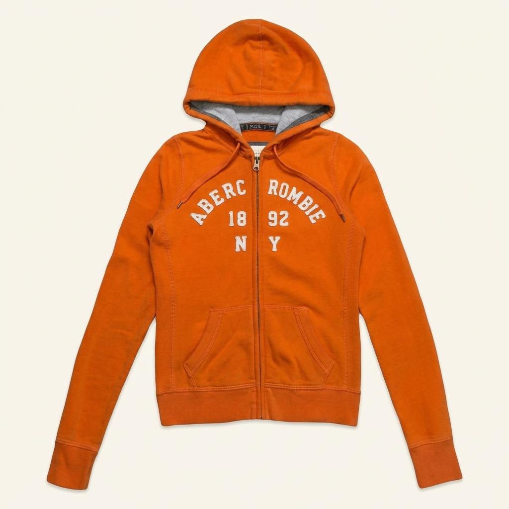 ABERCROMBIE & FITCH 1892 자수 후드집업 오렌지 S 1