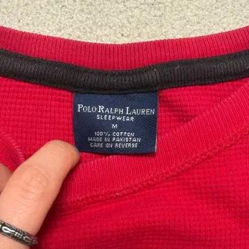 POLO RALPH LAUREN 크루넥 와플 롱슬리브 레드 M 5