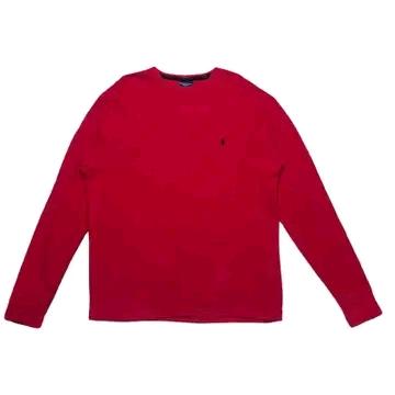 POLO RALPH LAUREN 크루넥 와플 롱슬리브 레드 M 2