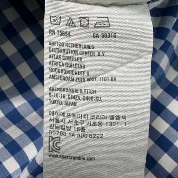 아베크롬비 앤 피치 체크 패턴 셔츠 블루 M 8