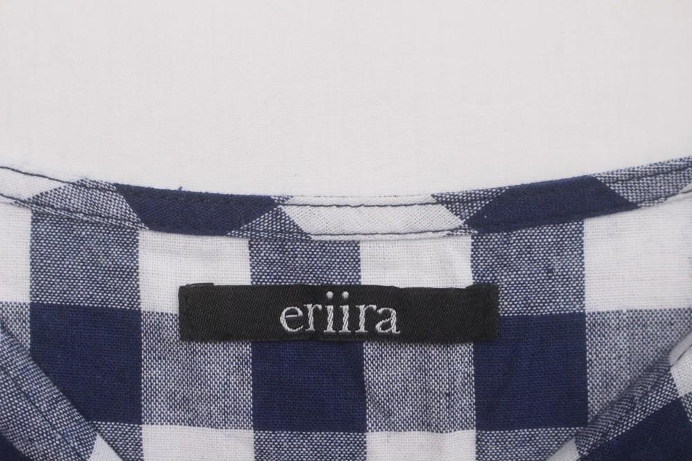 ERJIIRA 내추럴 체크 패턴 롱 셔츠 원피스 6