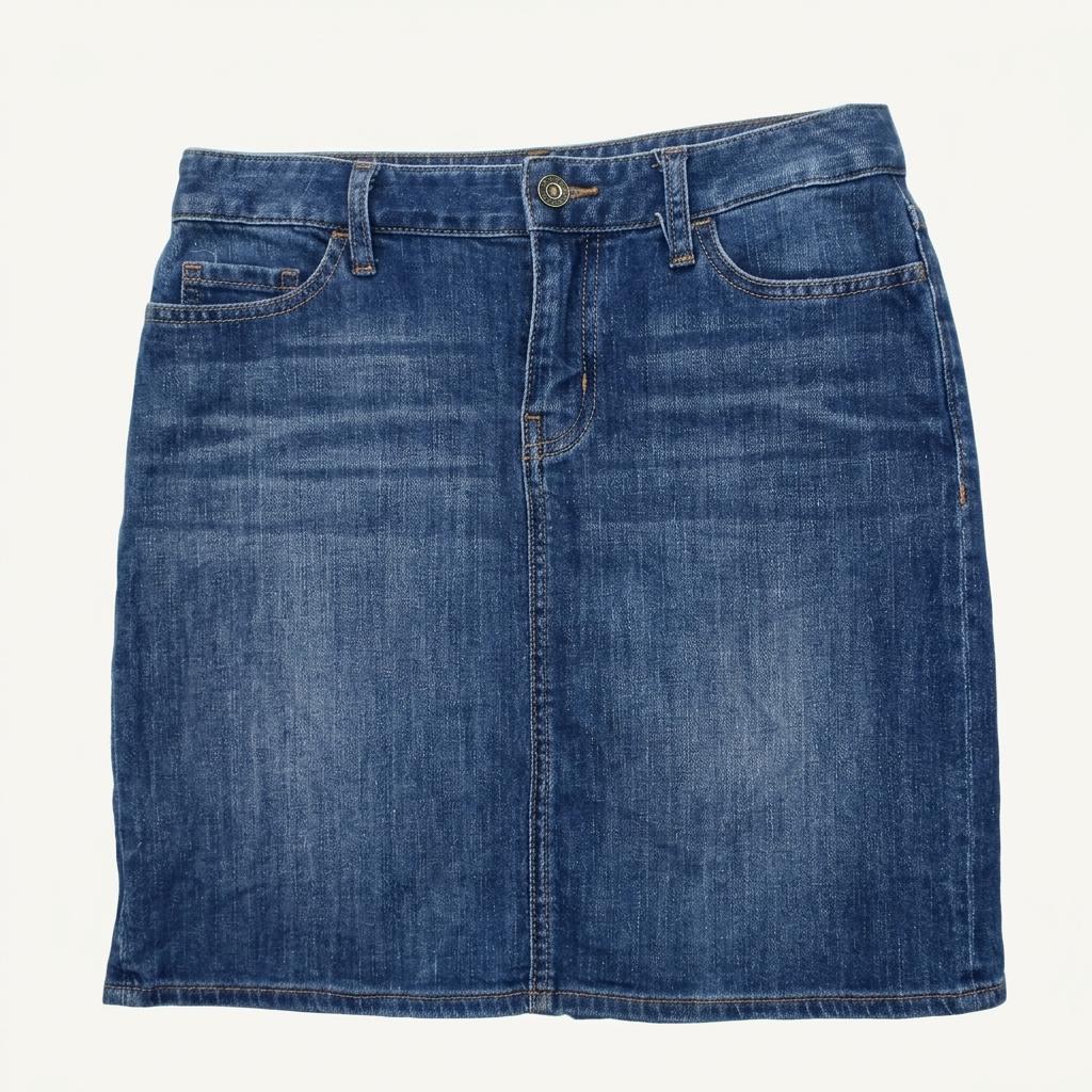 TOMMY HILFIGER 빈티지 무드 데님 H라인 스커트