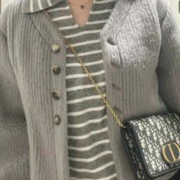 마뗑킴 볼륨 카디건 자켓 울 자켓 그레이 3