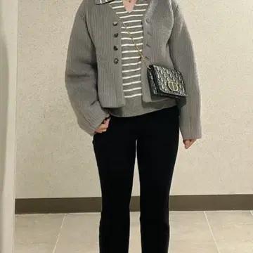 마뗑킴 볼륨 카디건 자켓 울 자켓 그레이 9