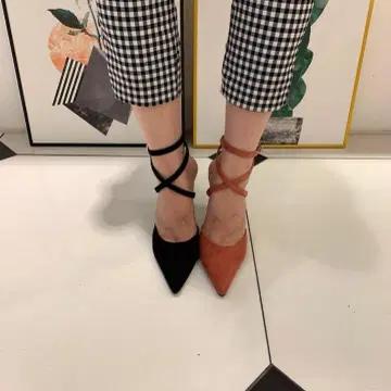 *세일 9037 뾰족코 10cm 스웨이드 스틸레토 250 블랙 2