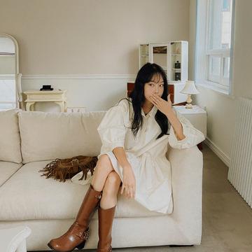 #923. 둥근코 5cm 클래식 벨크로 멜팅 캐쥬얼 롱부츠 235 브라운 9