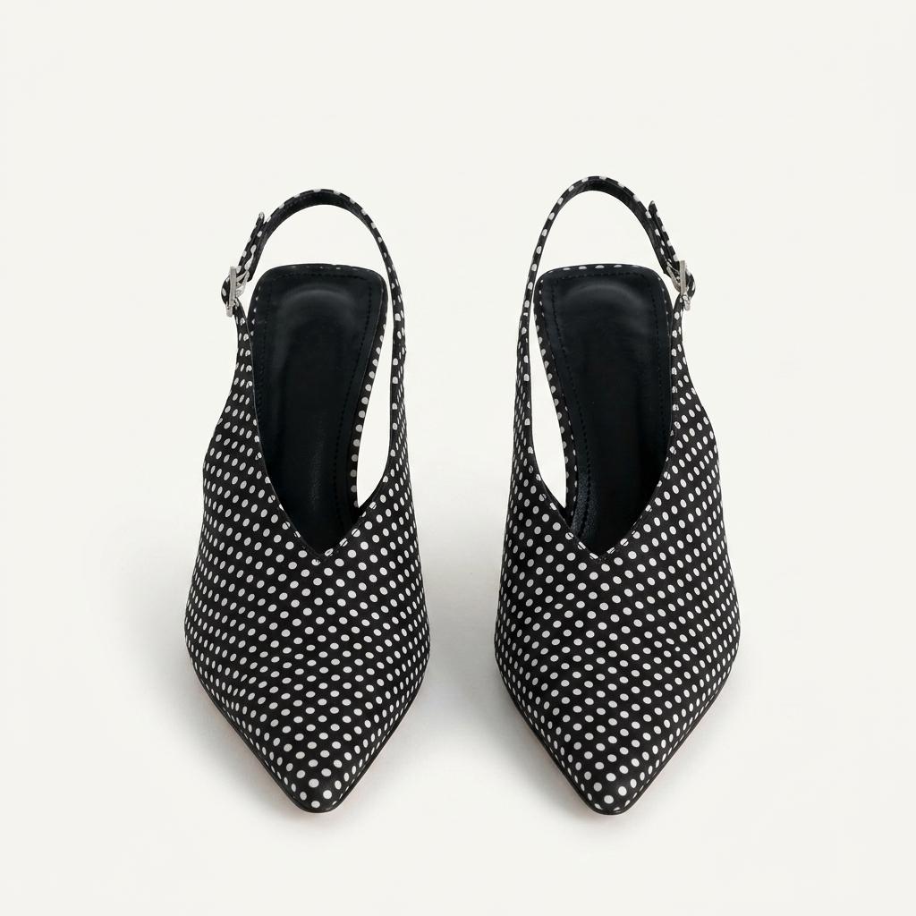 #세일 9247 도트 스틸레토 8cm 슬링백 230 블랙 1