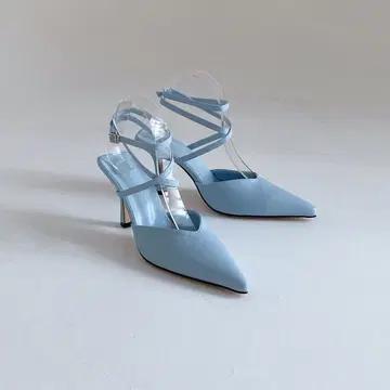#152. 뾰족코 9cm 스트랩 샌들 230 블루 2