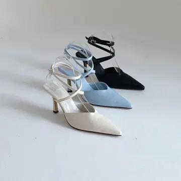 #152. 뾰족코 9cm 스트랩 샌들 230 블루 4