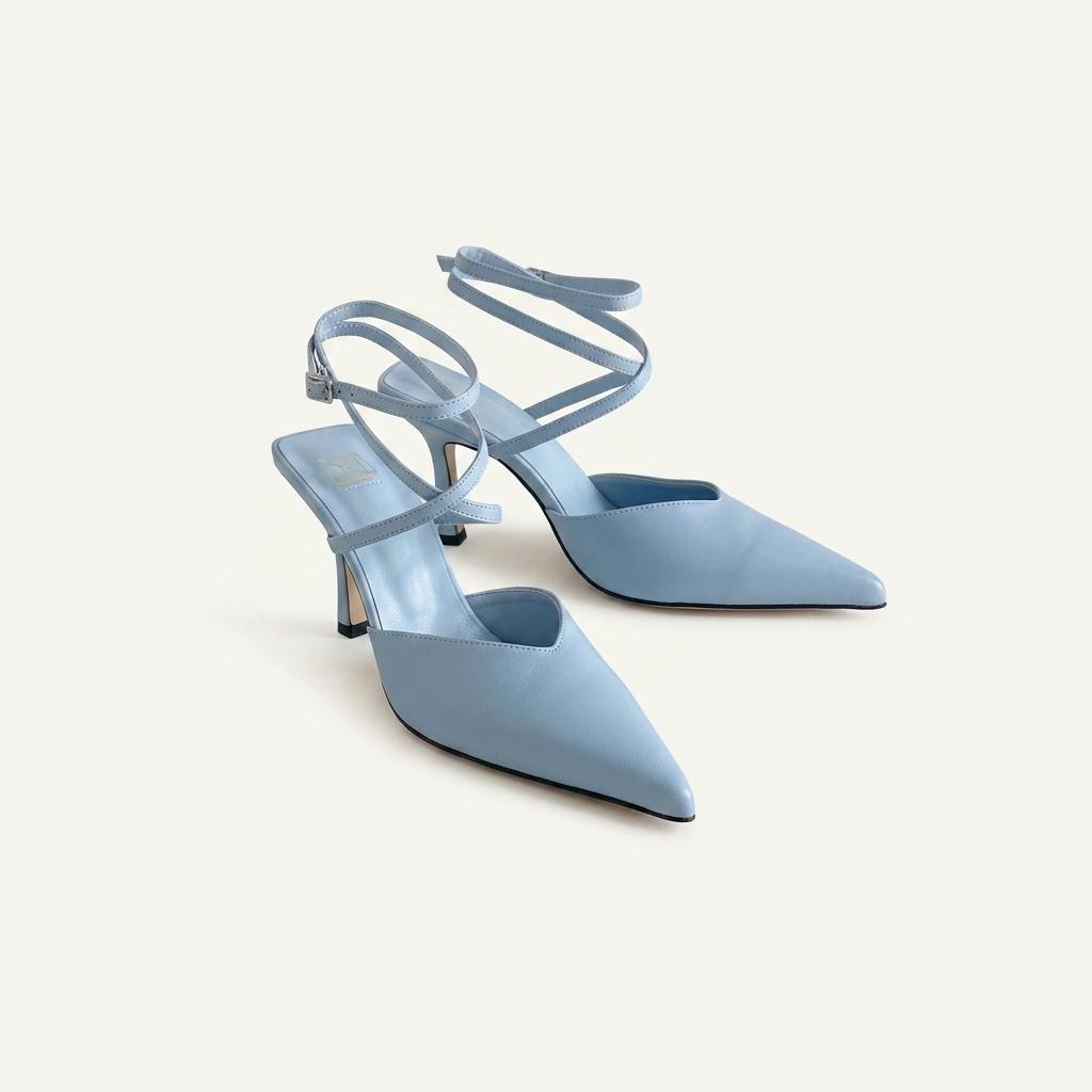 #152. 뾰족코 9cm 스트랩 샌들 230 블루 1