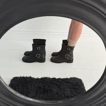 #1113 투버클 바이커 숏부츠 3.5cm 빈티지 앵클부츠 250 브라운 9