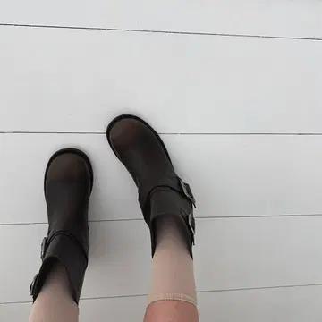 #1113 투버클 바이커 숏부츠 3.5cm 빈티지 앵클부츠 250 브라운 8