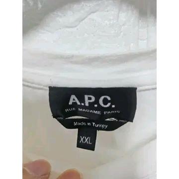 XXL A.P.C 아페쎄 화이트 빅로고 반팔 티셔츠 D49 3