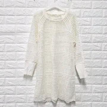 M 르윗 LEWITT 화이트 네트 그물 블라우스 D75 2
