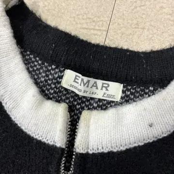 EMAR 블랙 화이트 집업 니트 4
