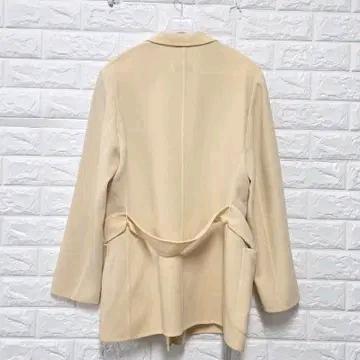 L 막스마라 실크 혼방 아이보리 오픈 자켓 D99 5