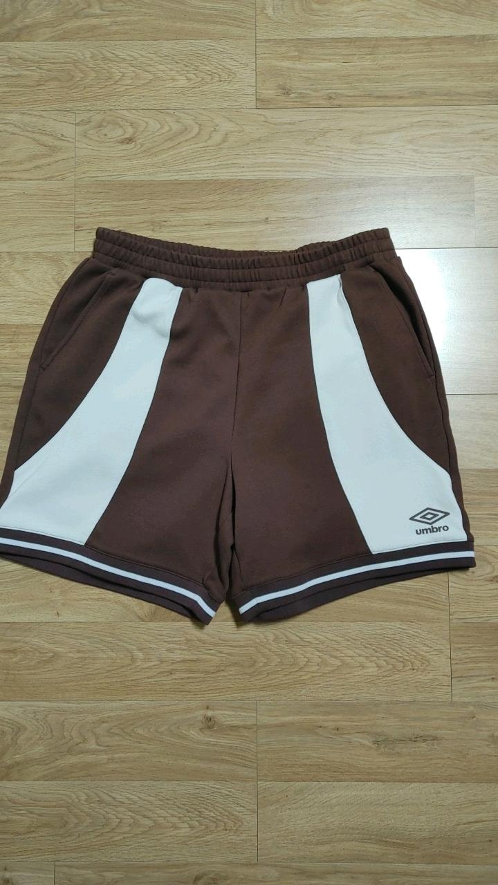 엄브로 배색 라인 트레이닝 반바지 브라운 XL 2