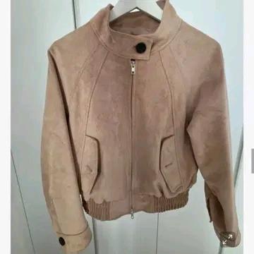 (새상품)도프셉 비건 레더 스웨이드 하링턴 자켓 베이지 6