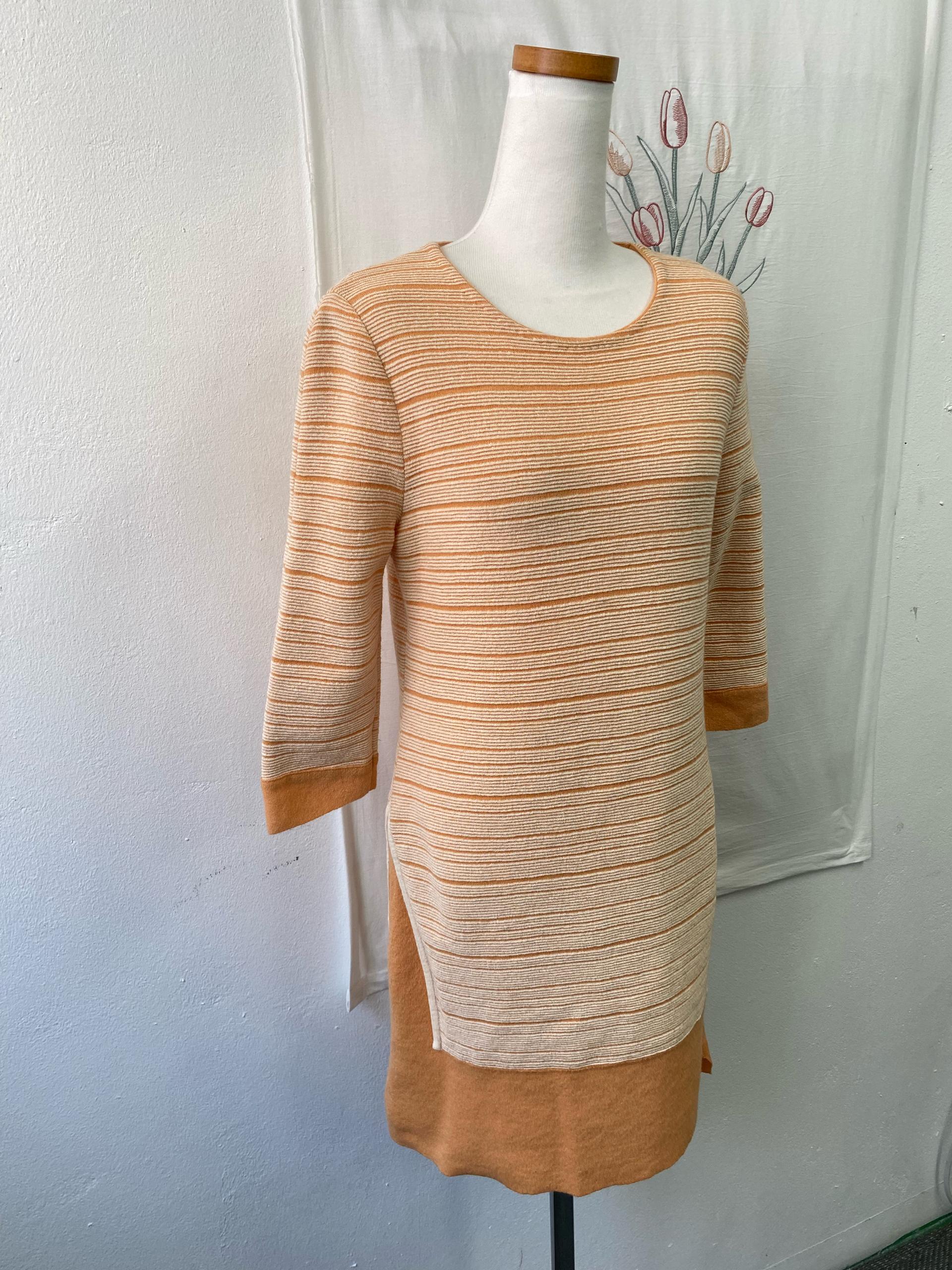 SJSJ 오렌지 스트라이프 7부 니트 원피스 4