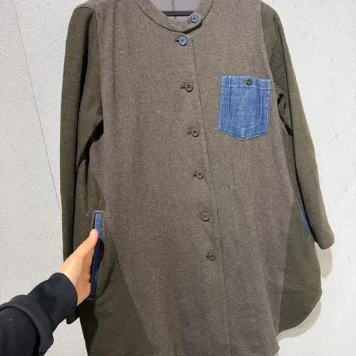 이새 셔츠형 자켓 브라운 데님포켓 7