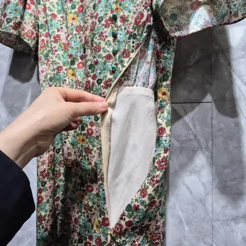산드로 플라워 패턴 롤 칼라 반팔 원피스 5