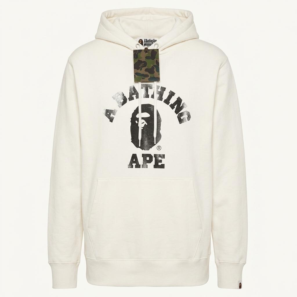 BAPE 베이프 화이트 로고 후드티 1