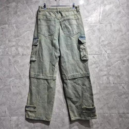 워싱 데님 카고 바지 5