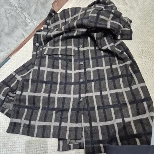 쁘랭땅 체크 후드 롱 코트 7