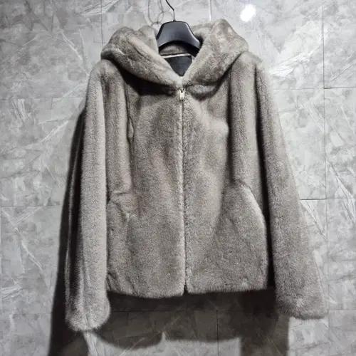 후드 퍼 자켓 그레이 2