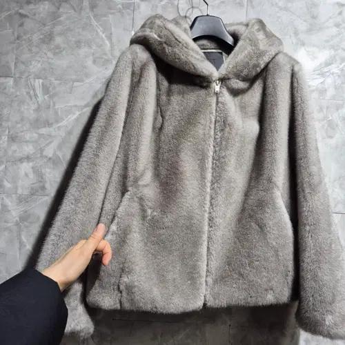 후드 퍼 자켓 그레이 6
