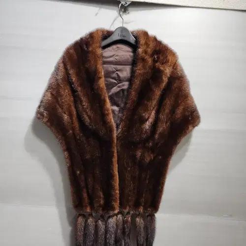 밍크 숄 머플러 브라운 2