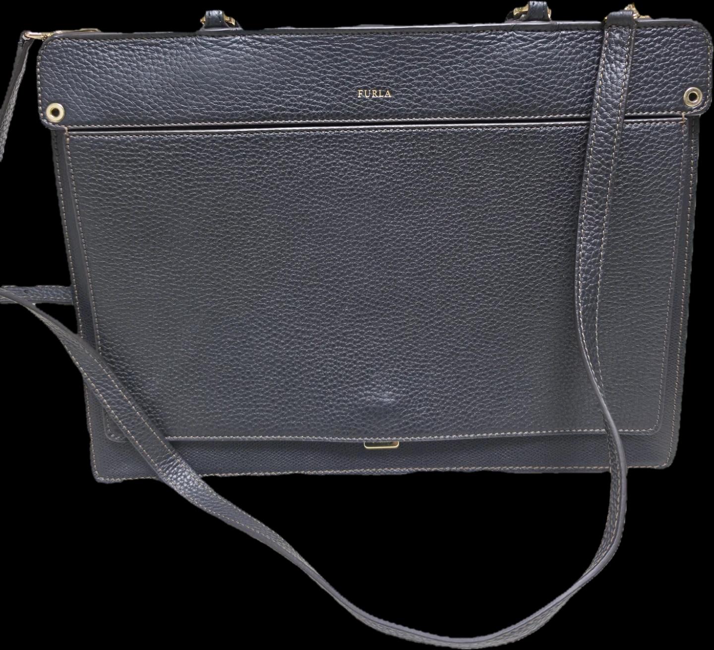 FURLA 블랙 가죽 토트백 4