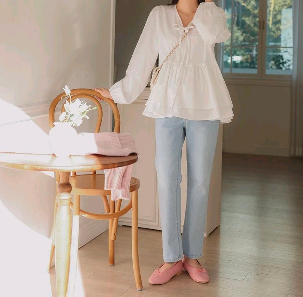 임부복 빅사이즈 밴딩 연청 일자바지 2