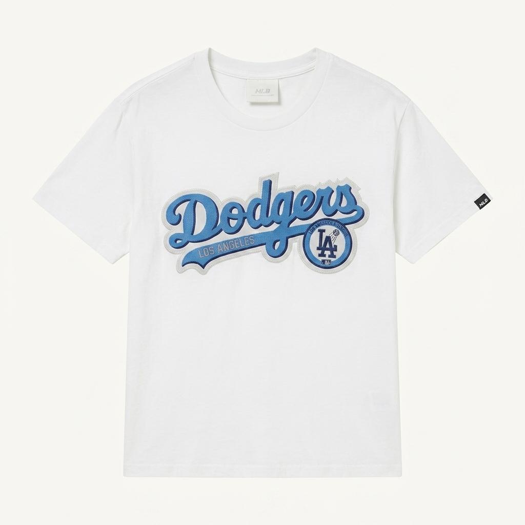 MLB LA다저스 자수 로고 반팔 티셔츠 화이트s 1