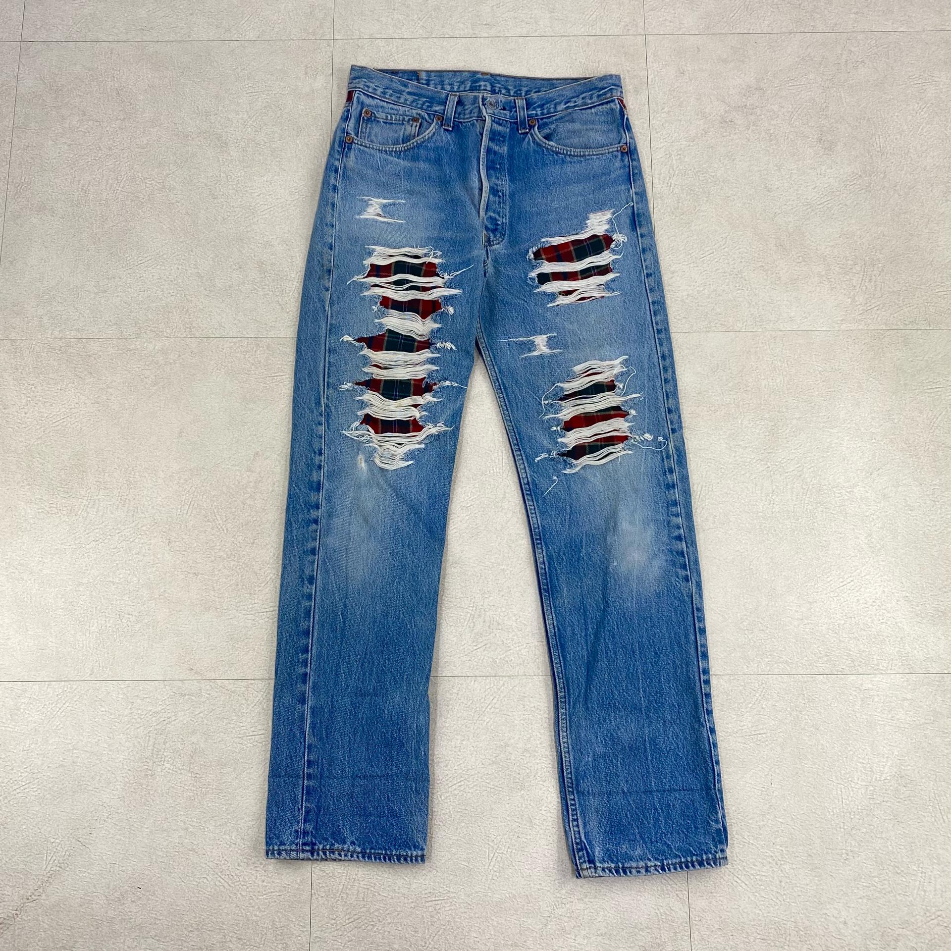 리바이스 501 90s USA Og 커스텀 데님 진 (32) 2