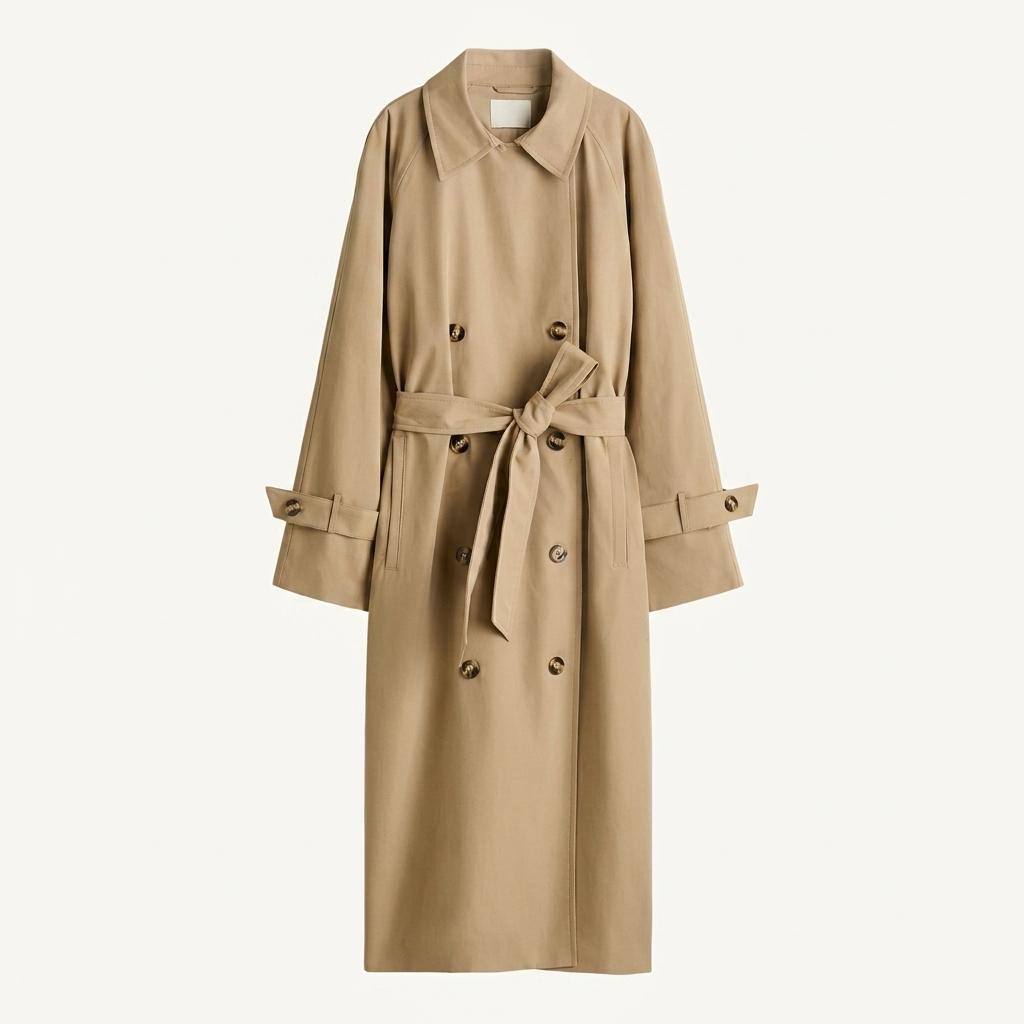 H&M 에이치엔엠 베이직 더블 트렌치코트 베이지 1