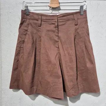 티임 브라운 플리츠 반바지 숏팬츠 2