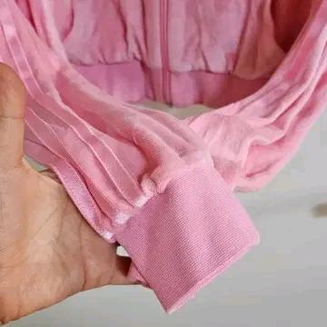 아디다스 핑크 크롭 후드 트레이닝복(507 4