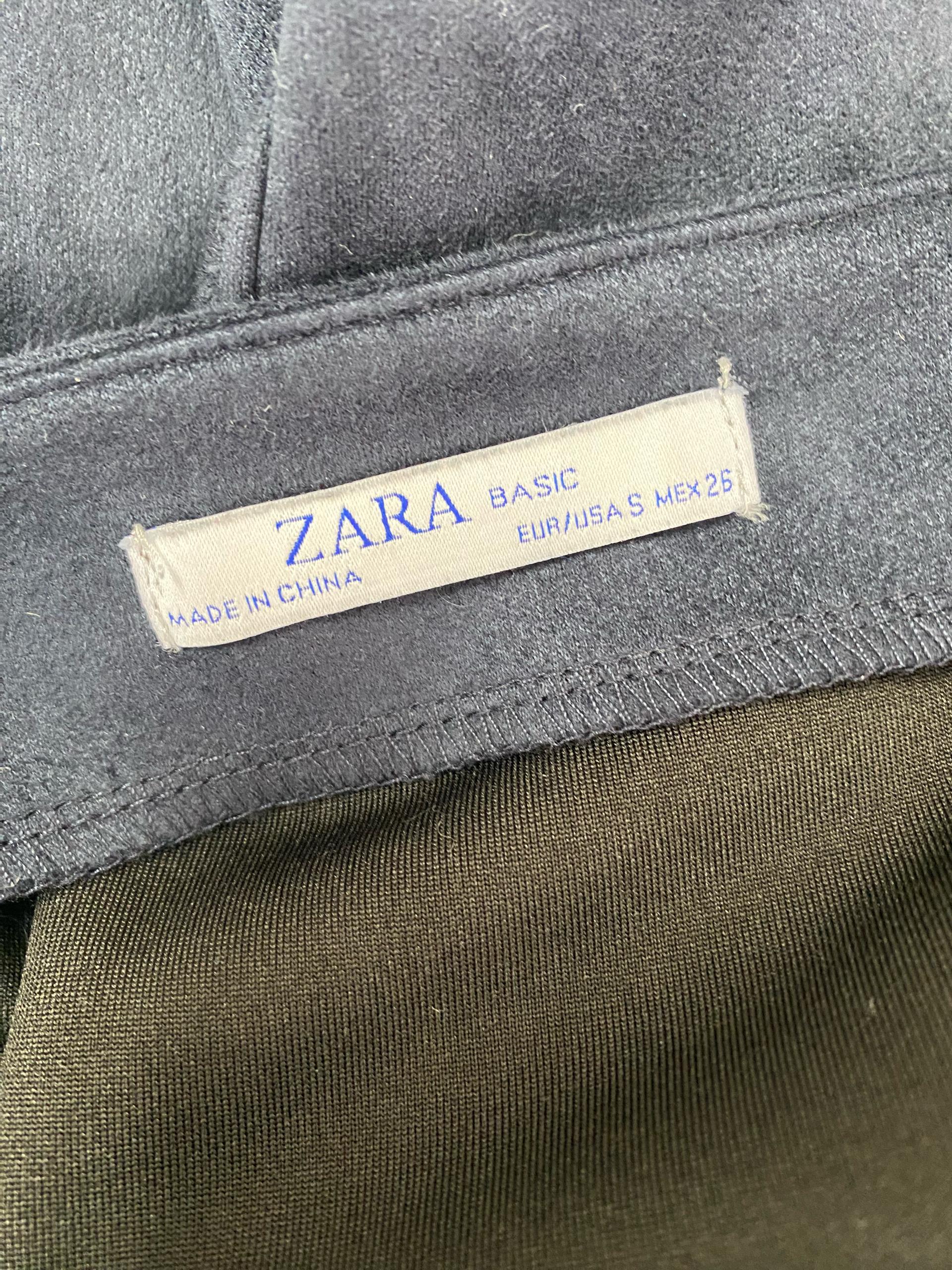 자라 ZARA 네이비 스웨이드 H라인 랩 스커트 7