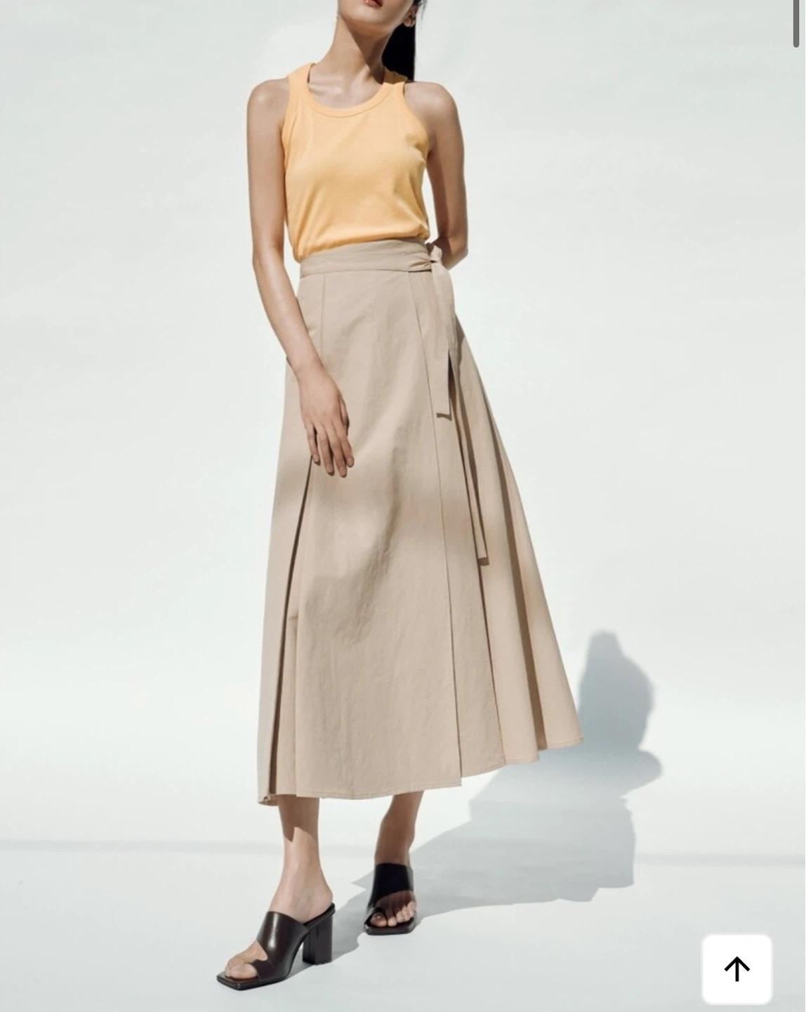 새상품)길트프리 면+린넨 혼방 스커트 BEIGE WRAP SKIRT 2