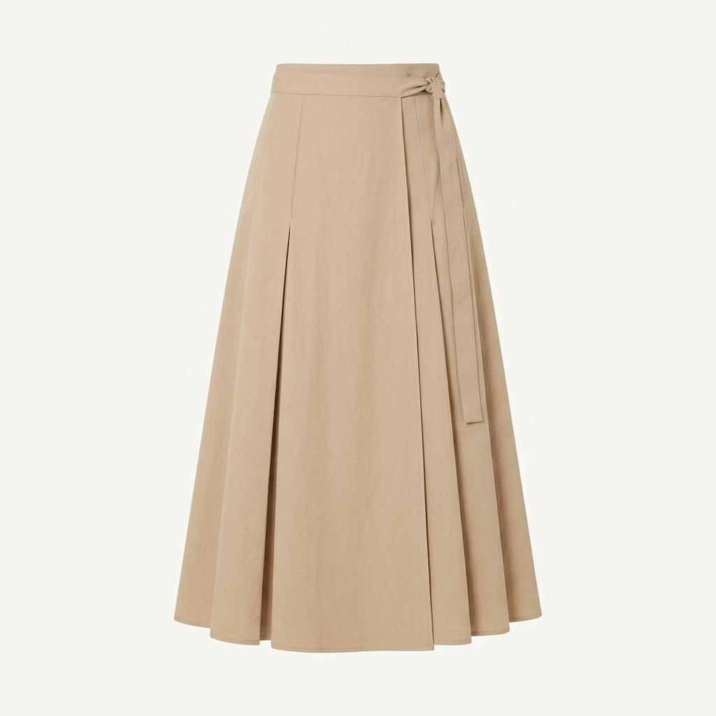 새상품)길트프리 면+린넨 혼방 스커트 BEIGE WRAP SKIRT 1