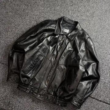 90s Hanai 아카이브 양가죽 램스킨 봄버 레더 자켓 3803 2